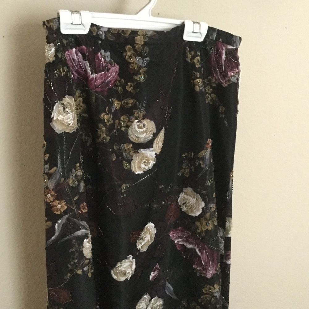 Vintage beaded floral formal skirt - Picture 2 of 4